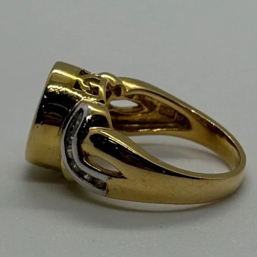 925 STERLING SILVER GOLD PLATED CZ RING SIZE 6